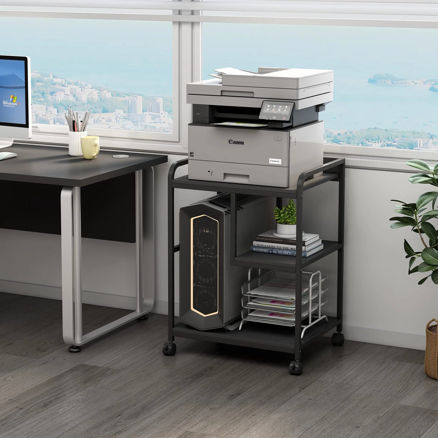 Fannova Printer Stand with Storage Shelf for Organization