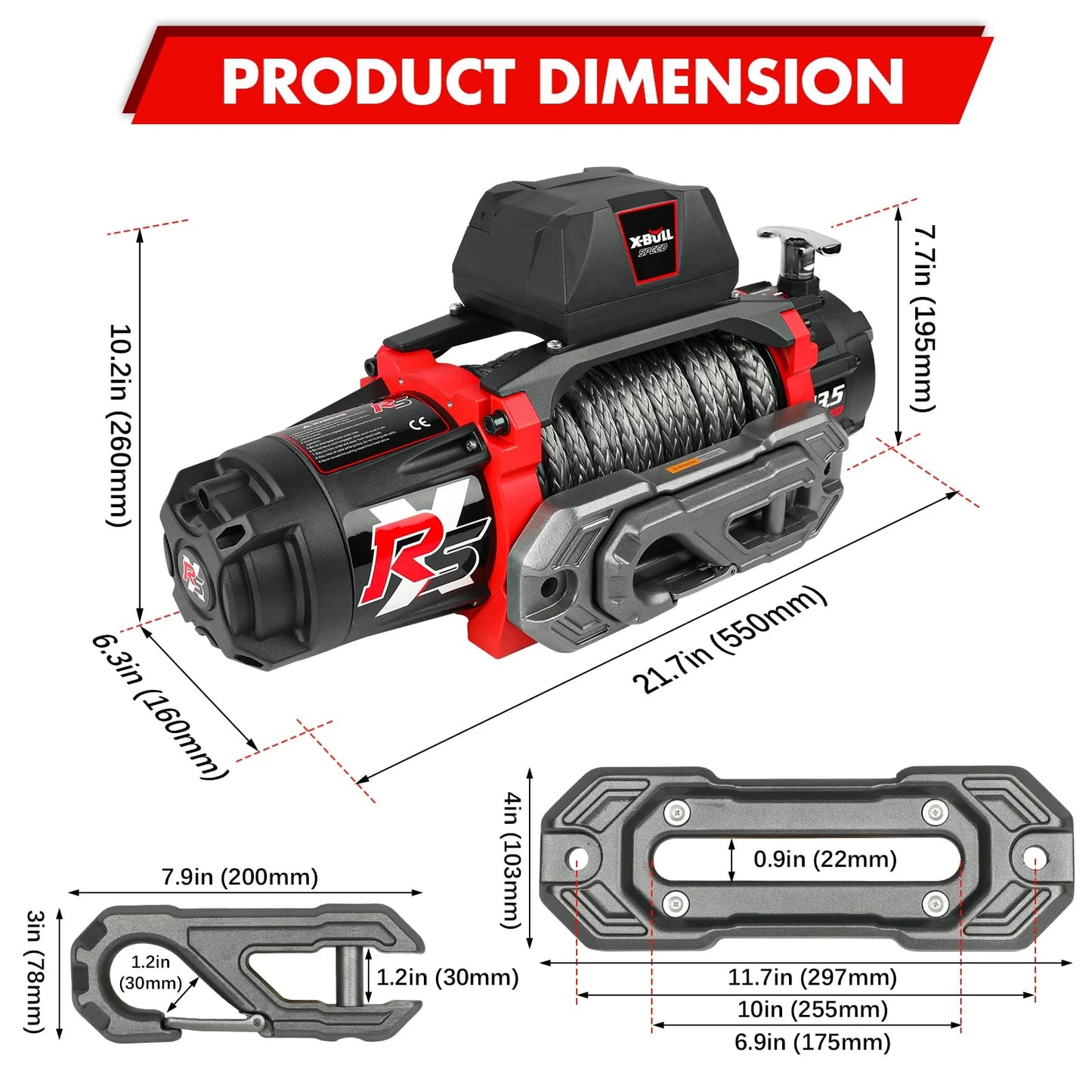 X-BULL 13500 lb Load Capacity Electric Winch for Towing Truck Off Road