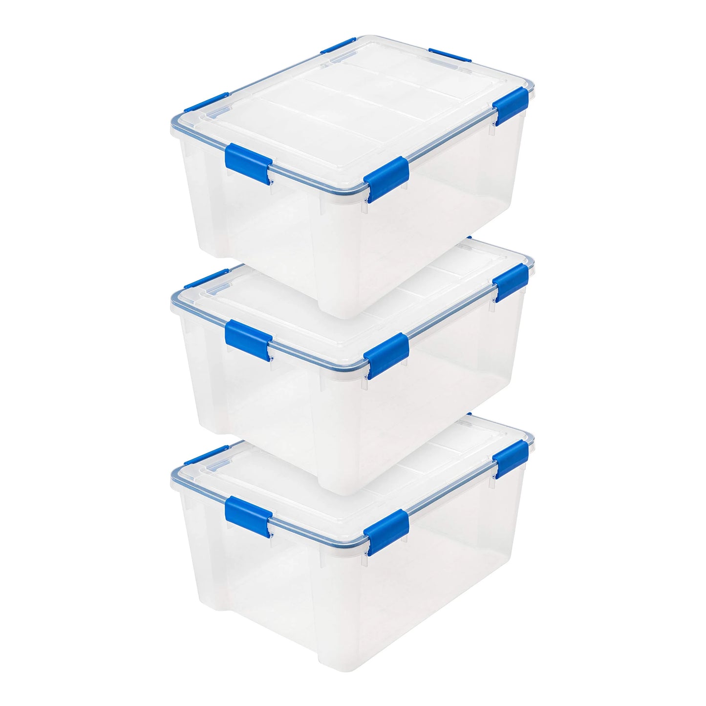 IRIS 3 Pack 60 Quart Stackable Storage Box with Seal Lid