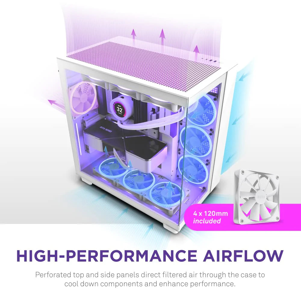 NZXT H9 Flow Dual-Chamber ATX Mid-Tower PC Gaming Case