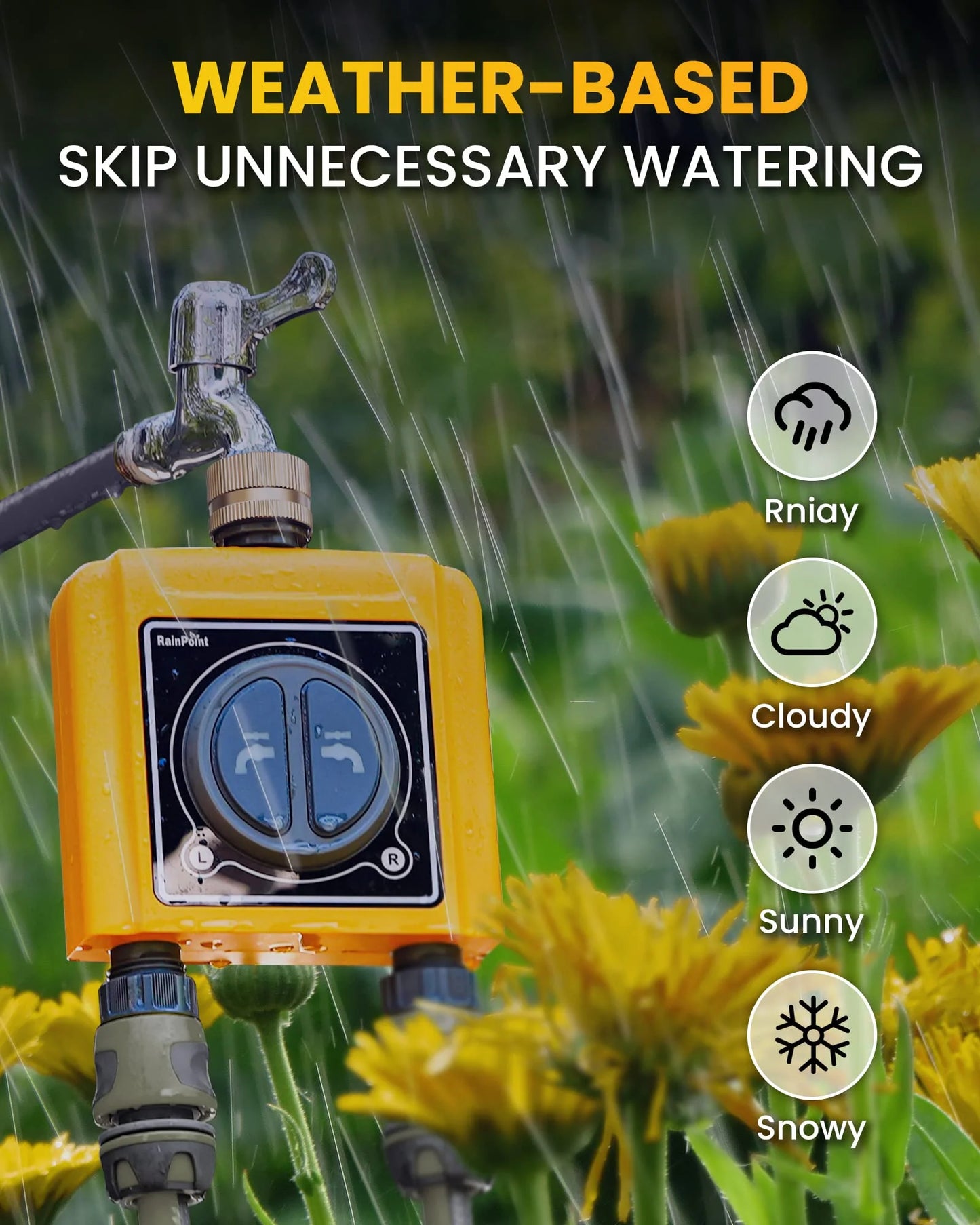 RAINPOINT Sprinkler Timer WiFi Water Timer with Brass Inlet