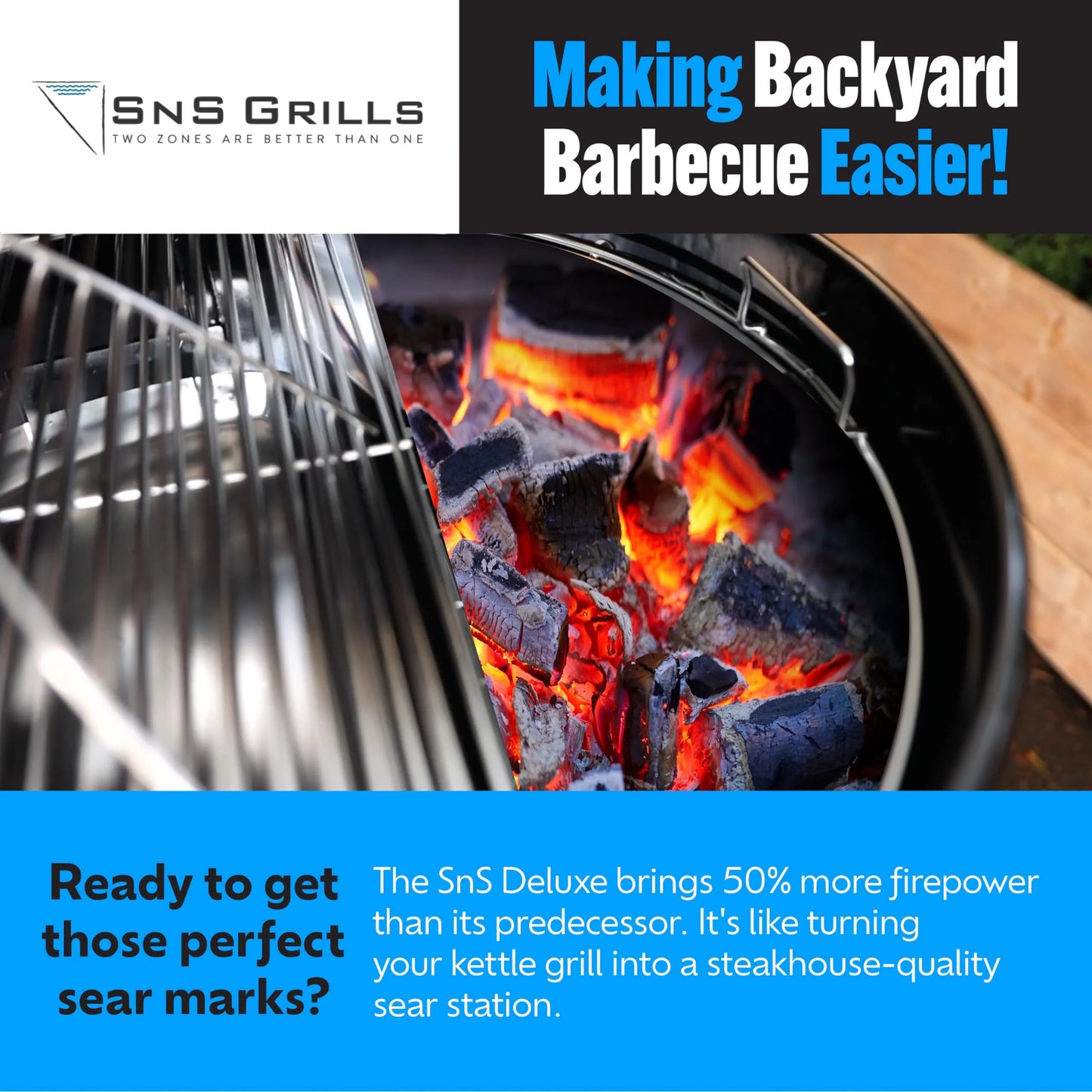 Slow 'N Sear SnS Grills Deluxe Insert, Removable Reservoir