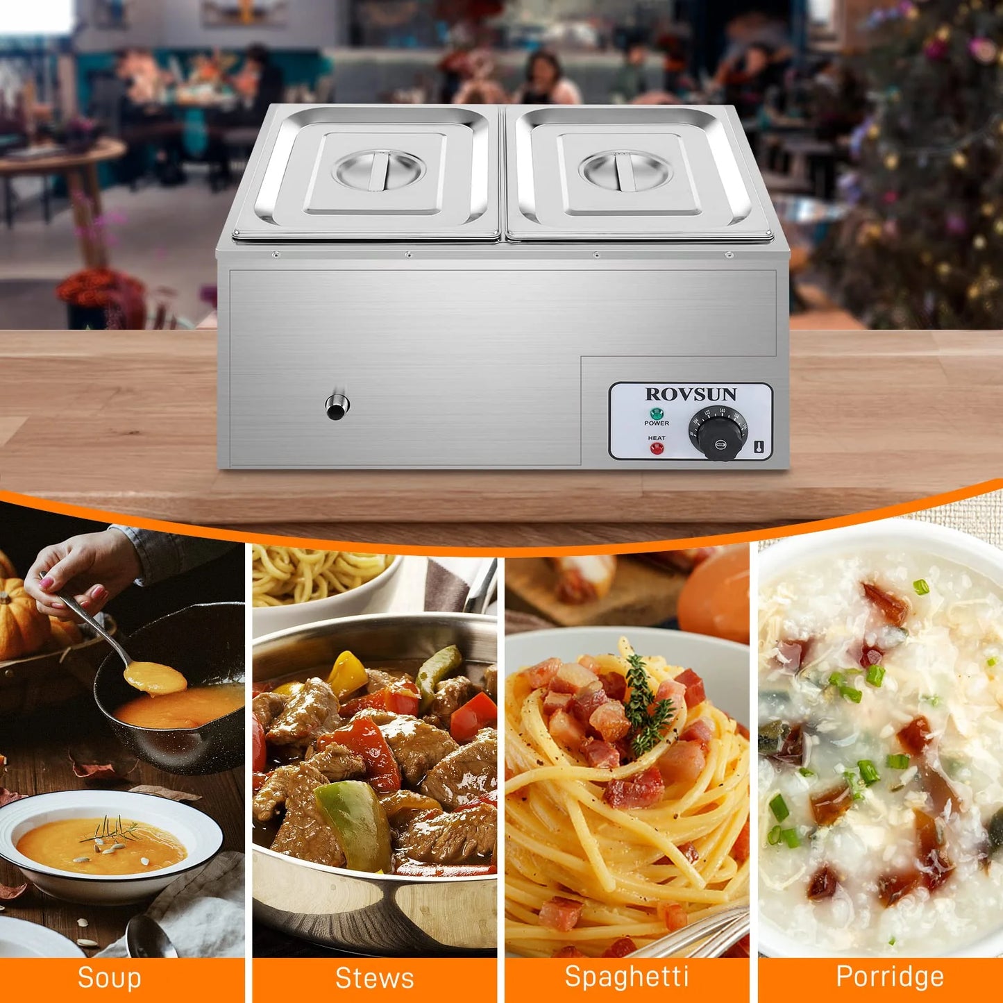 ROVSUN 21QT Electric Commercial Food Warmer