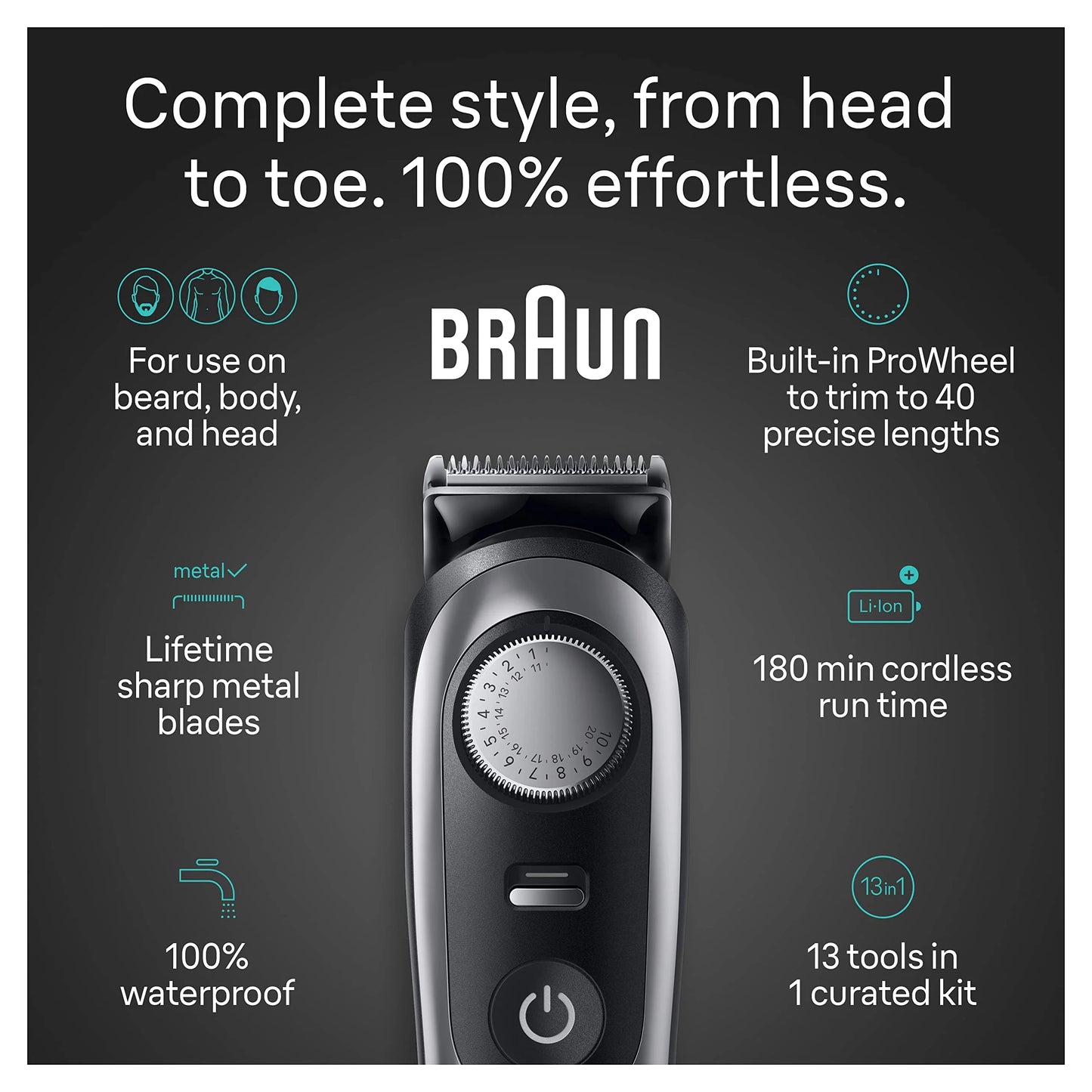 Braun All-in-One Style Kit Series, 13-in-1 Trimmer for Men