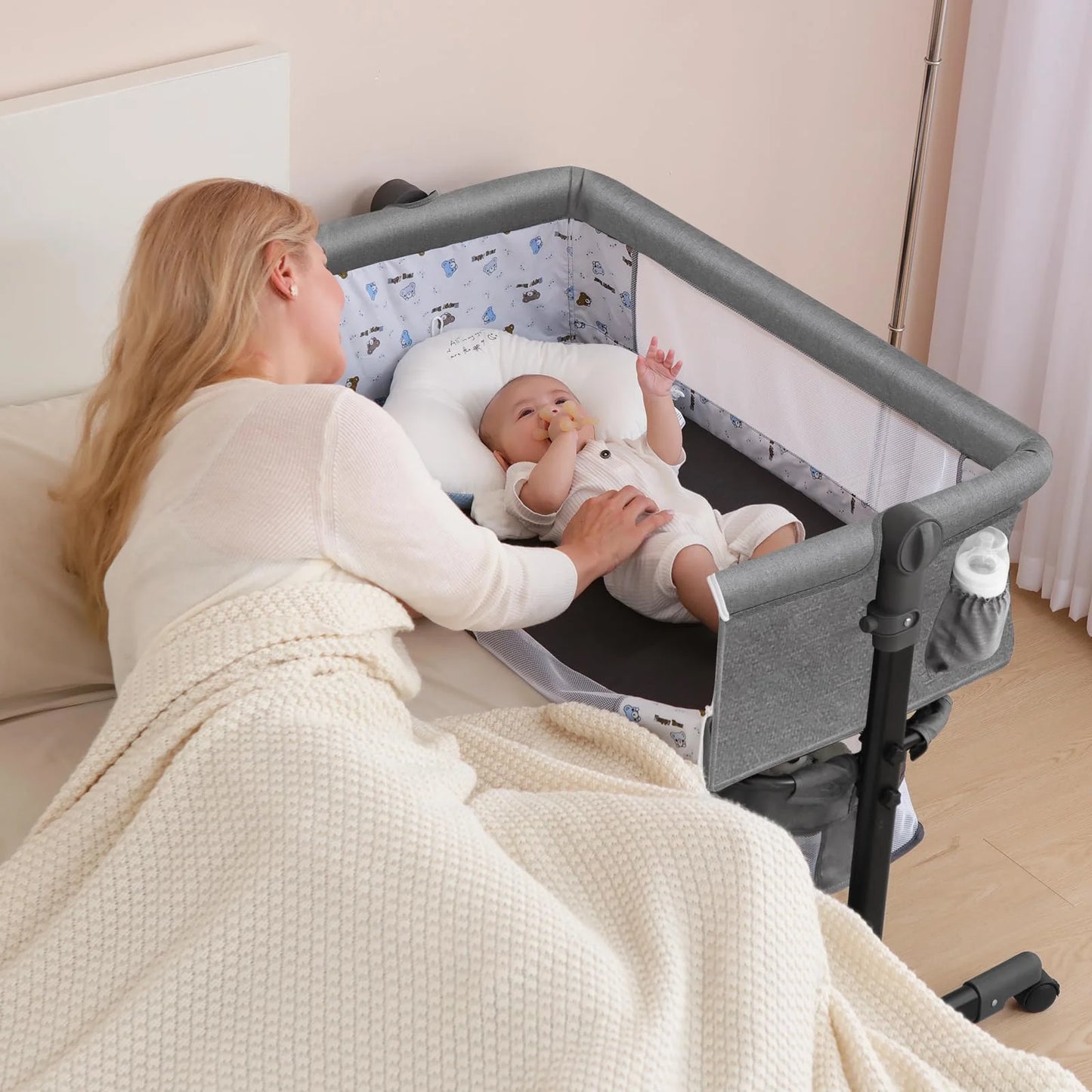 YADAQE Portable Baby Basinet Bedside Sleeper