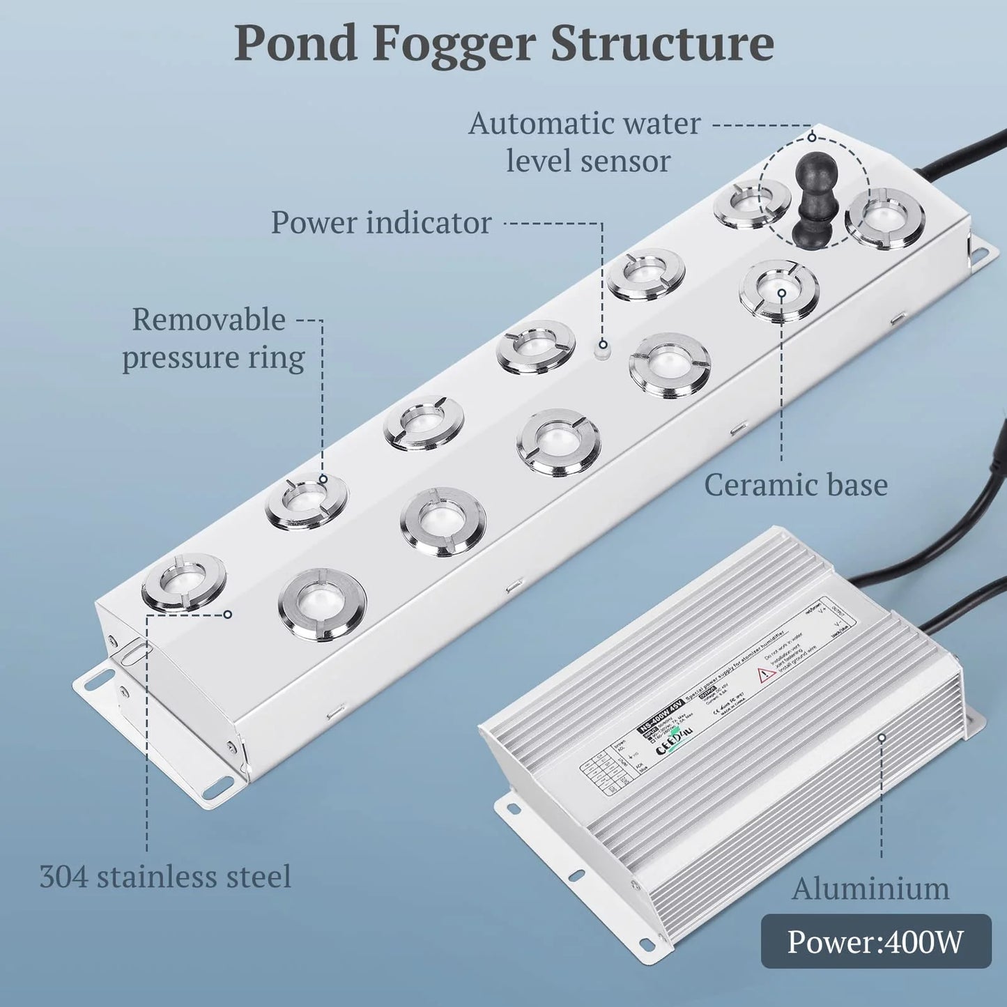 CEED4U Ultrasonic Fogger, 12 Head Ultrasonic Mist Maker