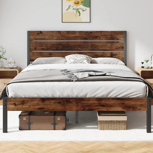 Fluest Queen Bed Frame with Headboard and Footboard