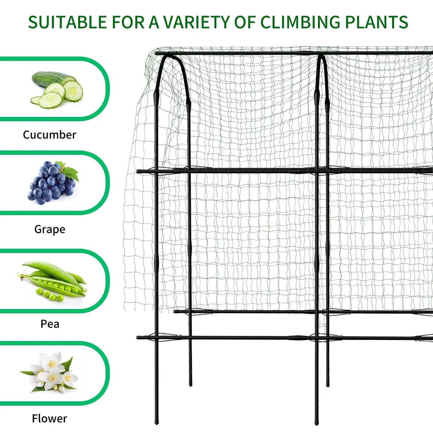 DoCred Tall Garden Arch Trellis for Climbing Plants