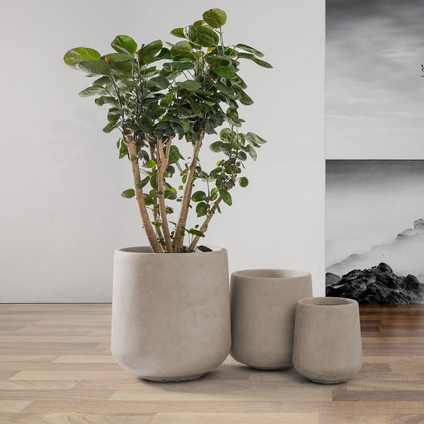 Kante 15.3"+11.6"+8.2" Dia Round Concrete Planter