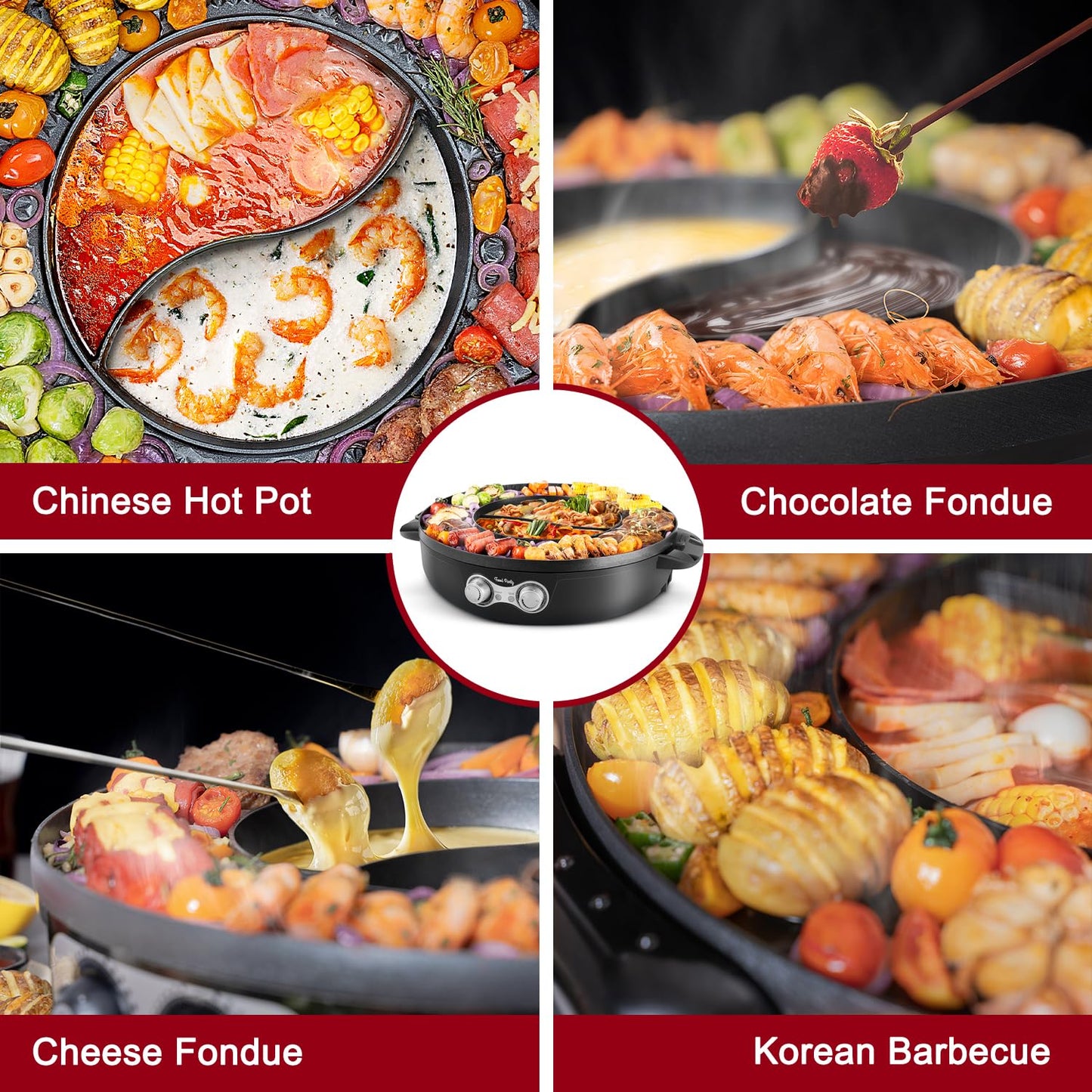 Food Party DUO Electric Smokeless Grill and Hot Pot