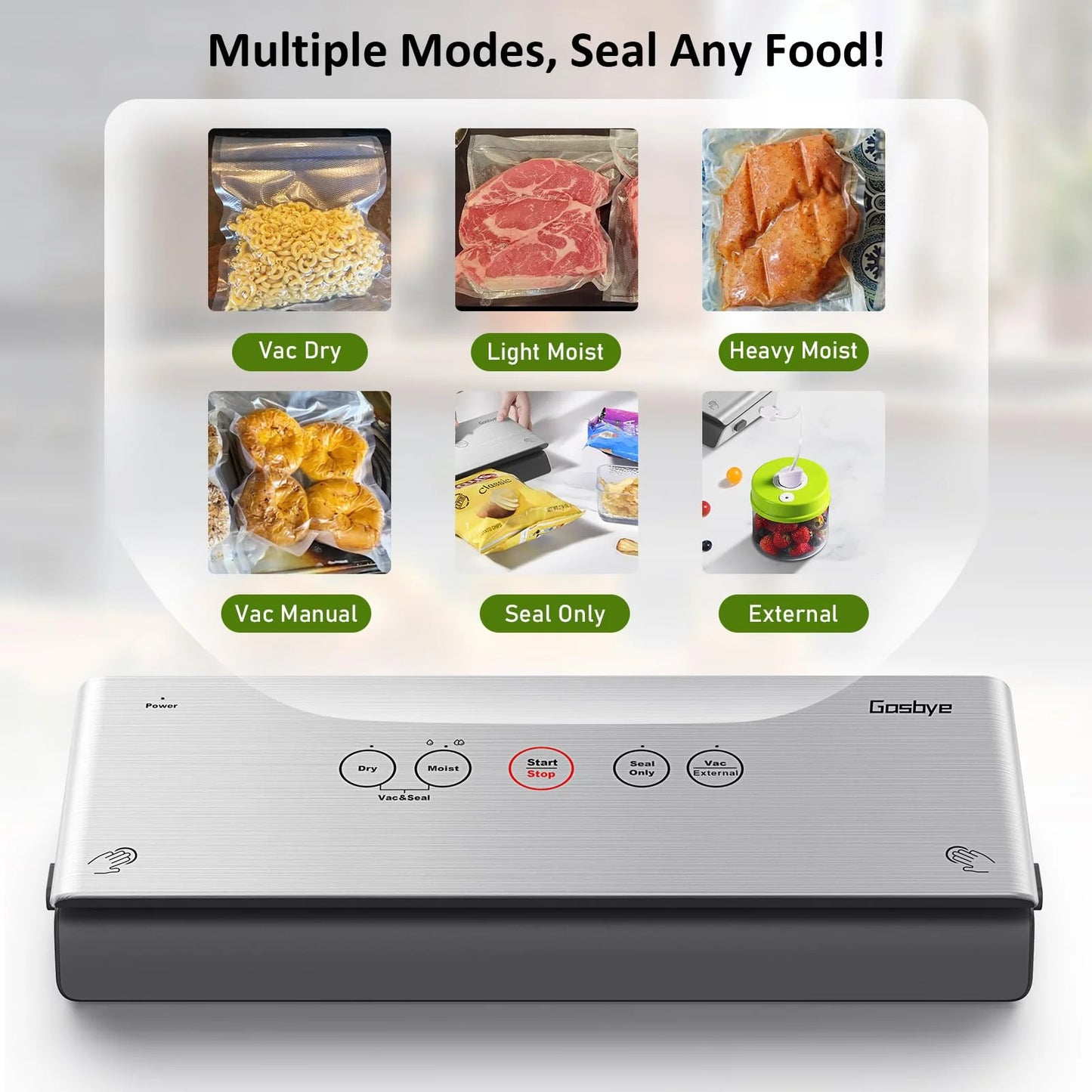 Gasbye 2-Pump Vacuum Sealer Machine