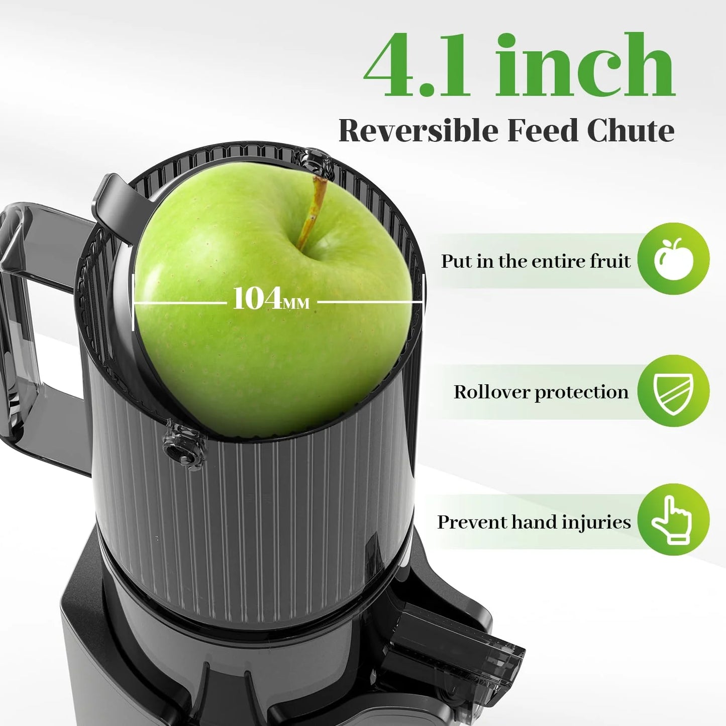 Canoly 4.1 Inch Reversible Masticating Juicer for Fruits