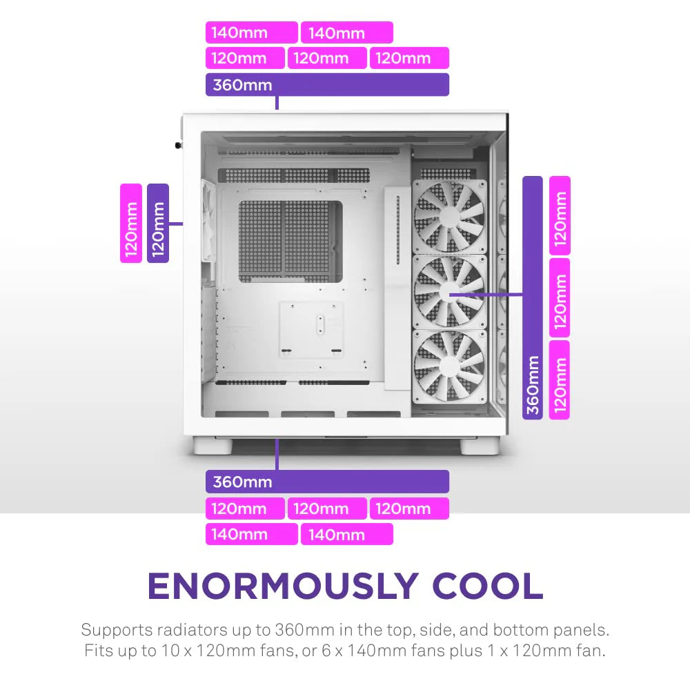 NZXT H9 Flow Dual-Chamber ATX Mid-Tower PC Gaming Case