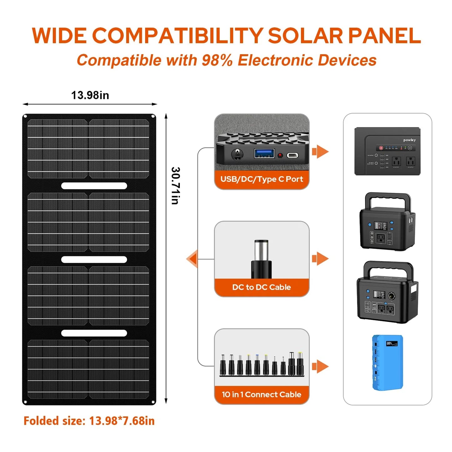 Powkey 146Wh/200W Outdoor Solar Generator with Panel