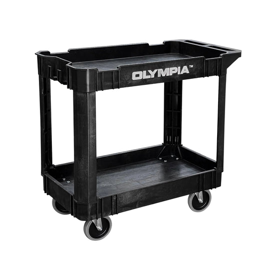 Olympia Tools 2 Shelf Black Rolling Utility Cart