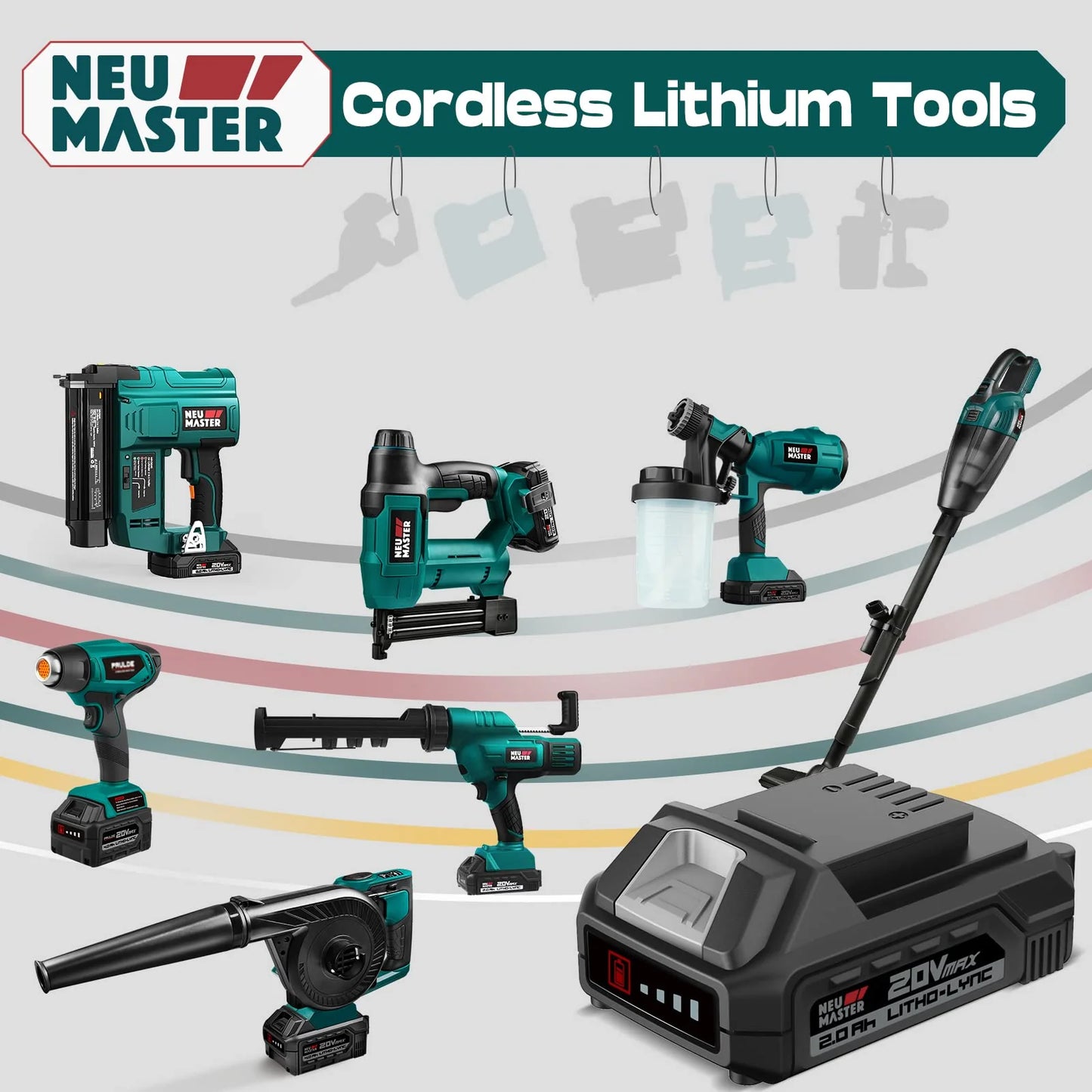 NEU MASTER Cordless Nail Gun Battery Powered