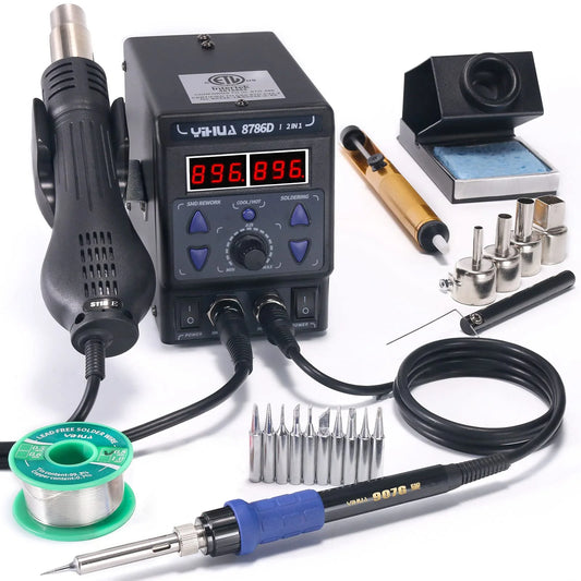 YIHUA 2 in 1 Hot Air Rework and Soldering Iron Station with °F /°C