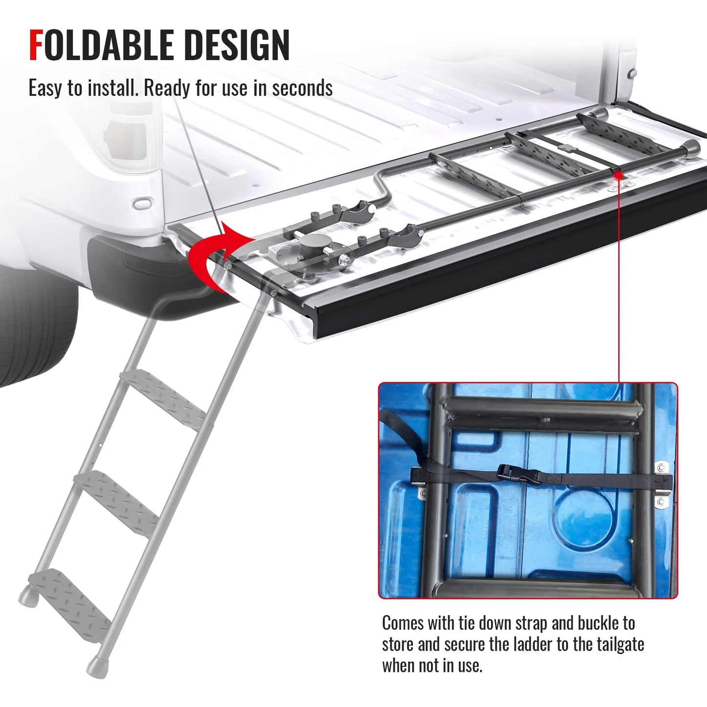 AA Product Tailgate Ladder Foldable Pickup Truck