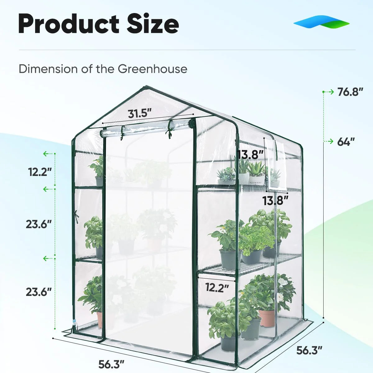 Quictent Greenhouse for Outdoors with Screen Door & Windows