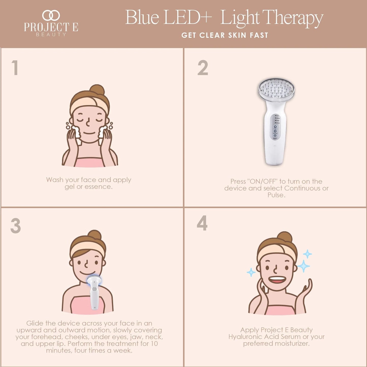 Blue LED+ Acne Light Therapy by Project E Beauty