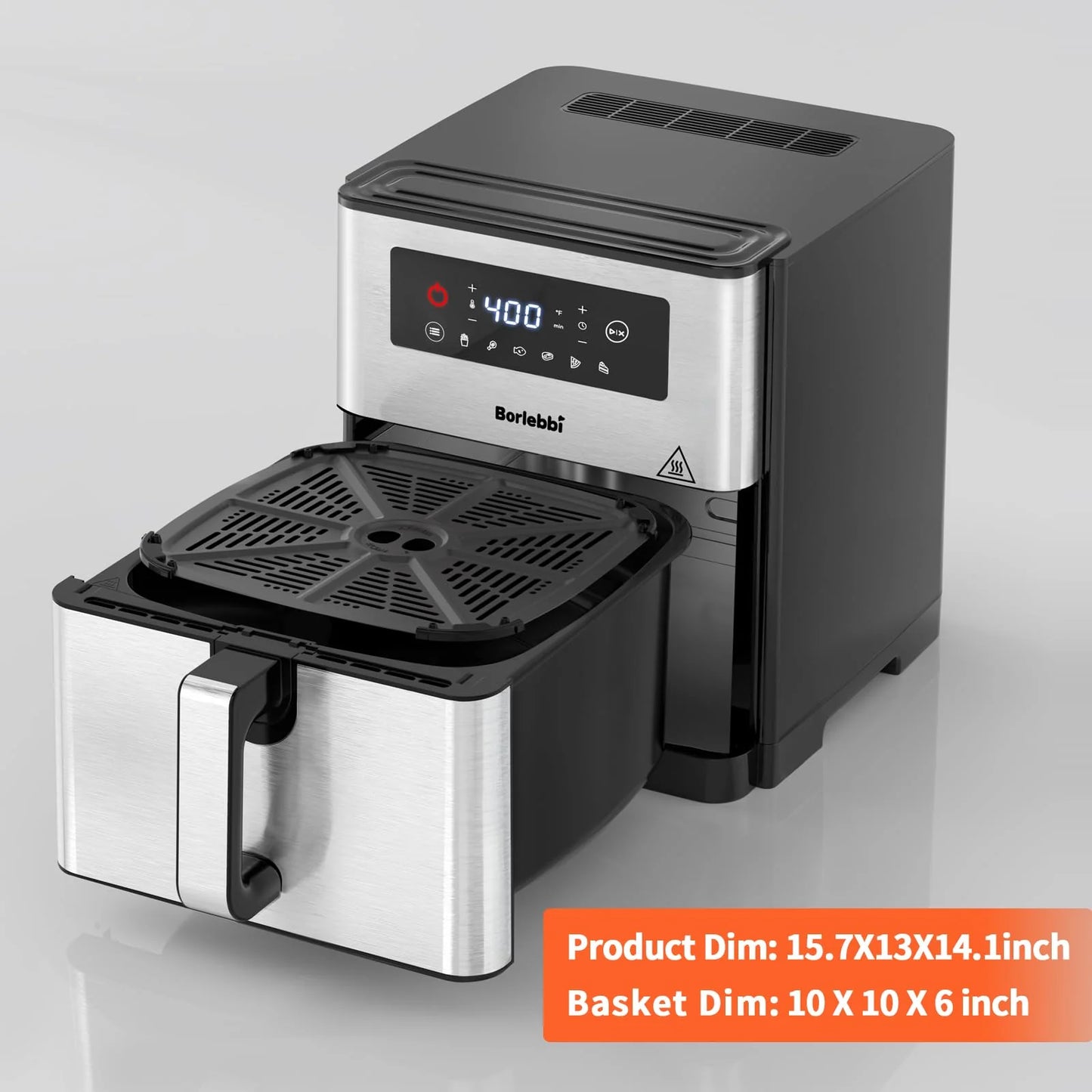 Borlebbi 10 Quart Family Size 1700W Large Airfryer