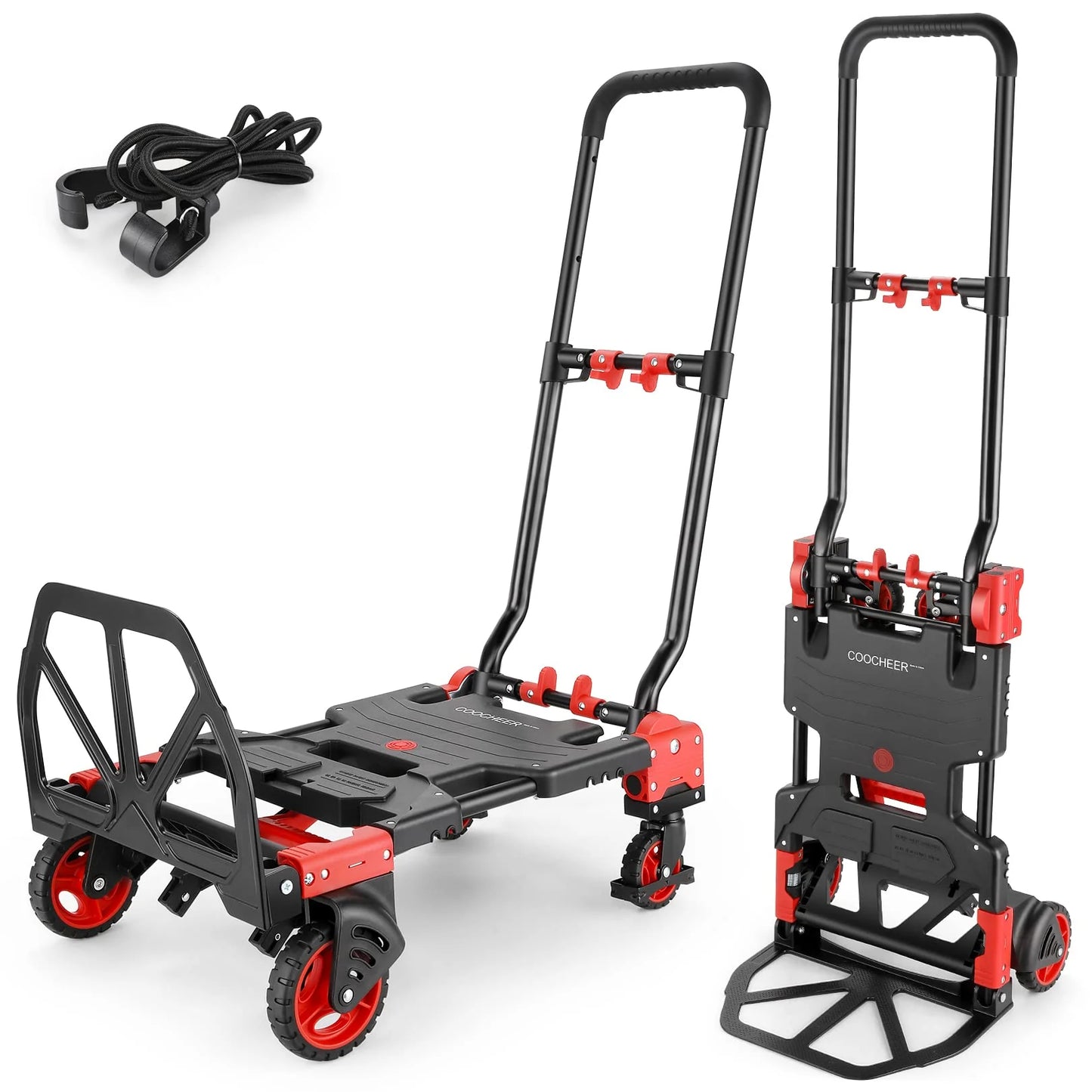 COOCHEER 330LB Folding Hand Truck Heavy Duty Carrying