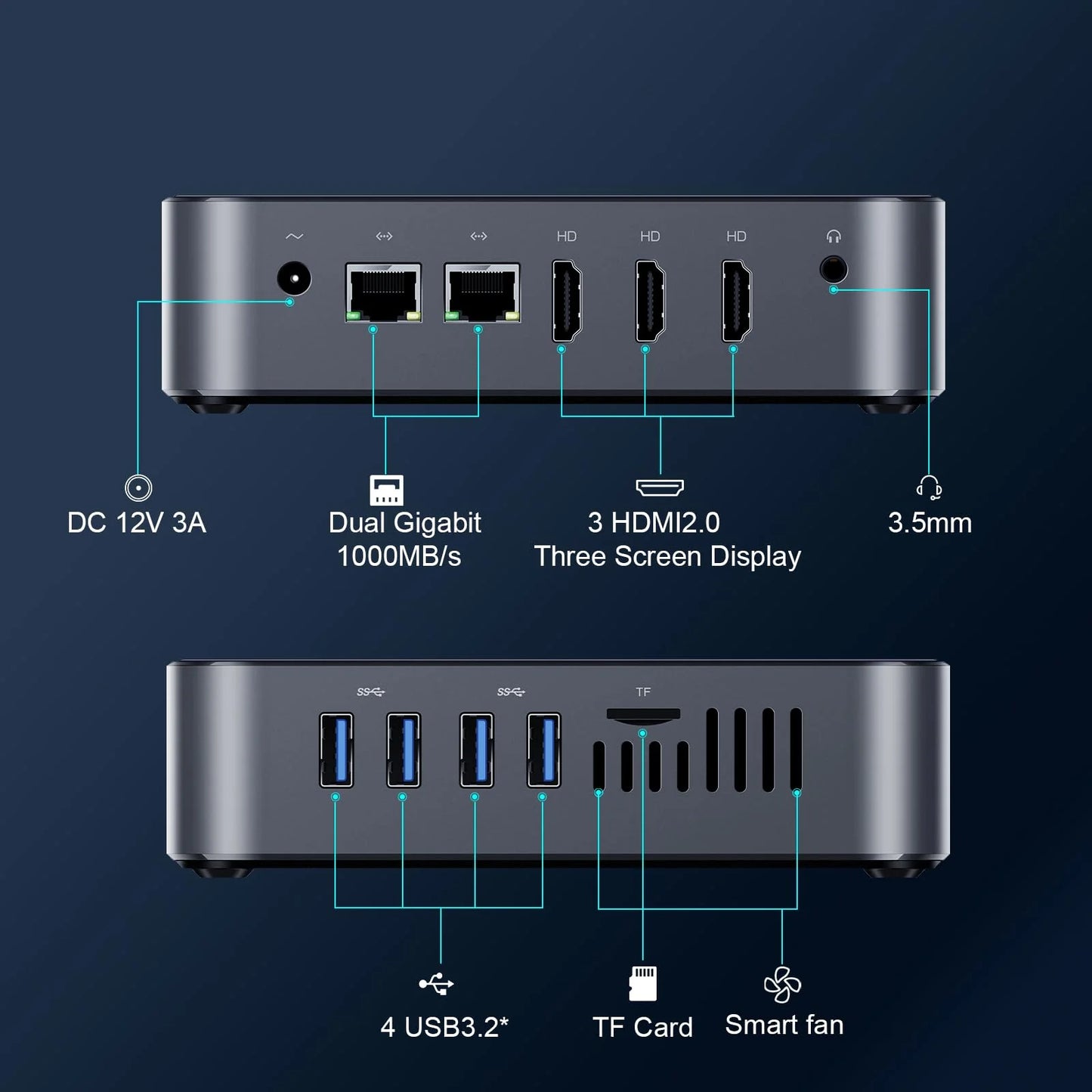 DreamQuest Mini Desktop Computer Windows 11 Pro Preinstalled