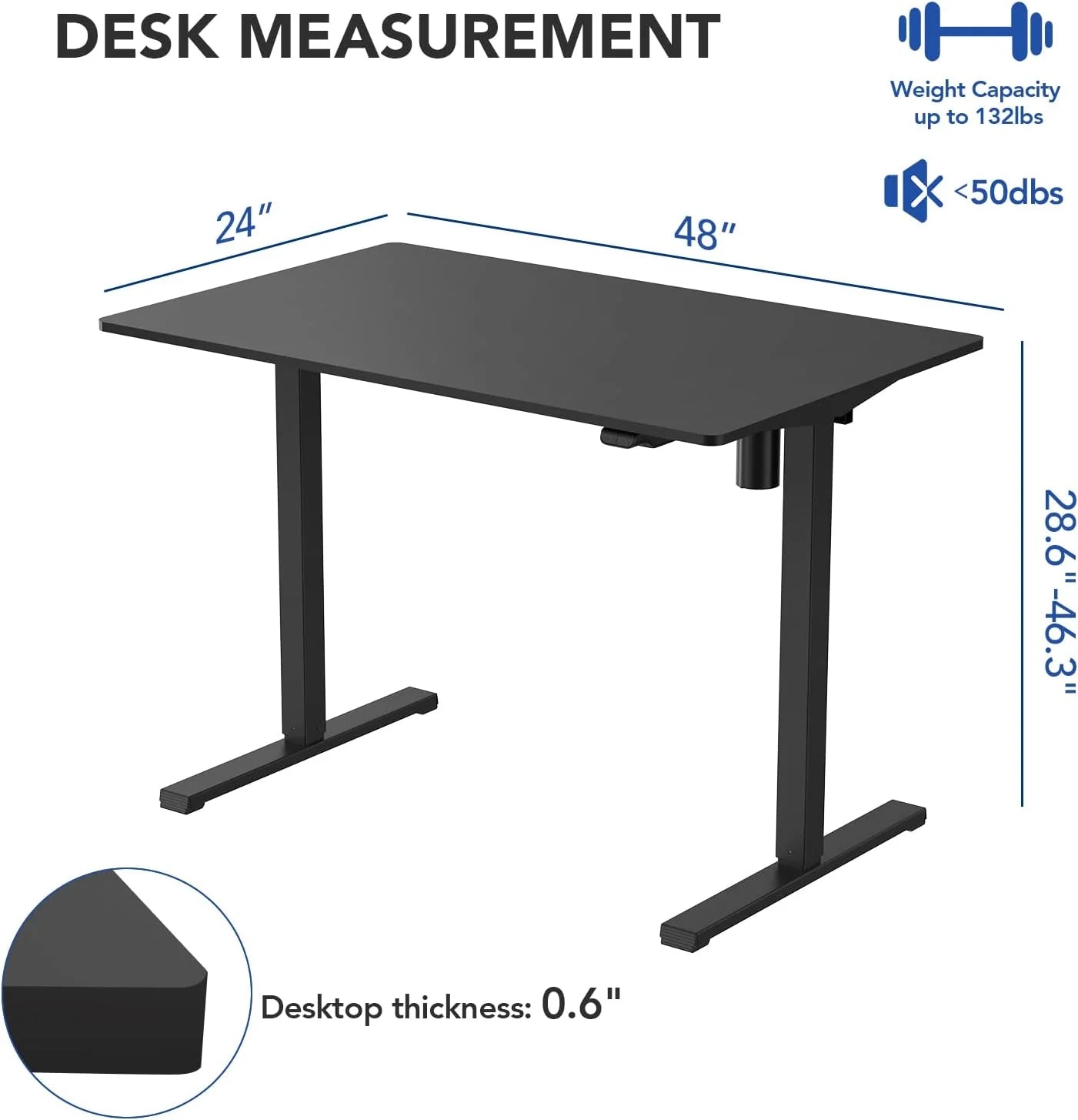 FLEXISPOT Standing Desk, Electric Height Adjustable Desk