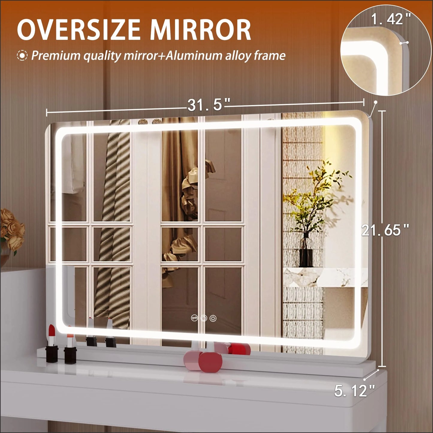 Hasipu 32" x 22" LED Vanity Mirror with Lights