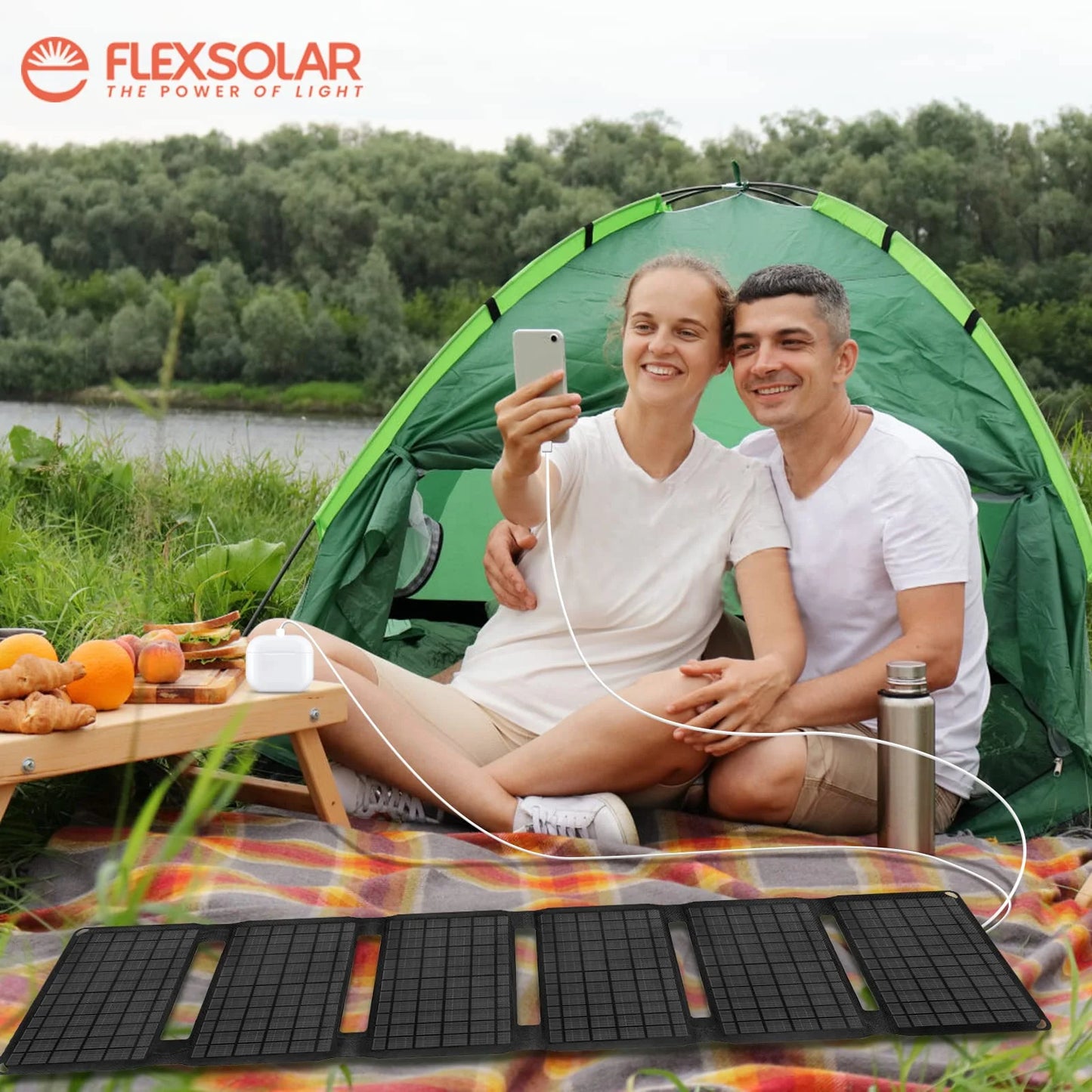 FlexSolar 40W Foldable Solar Panel Charger with USB-C and USB-A Outputs