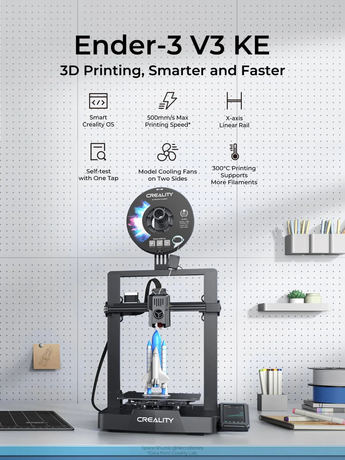 Creality Ender-3 V3 KE 3D Printer, 500 mm/s High-Speed