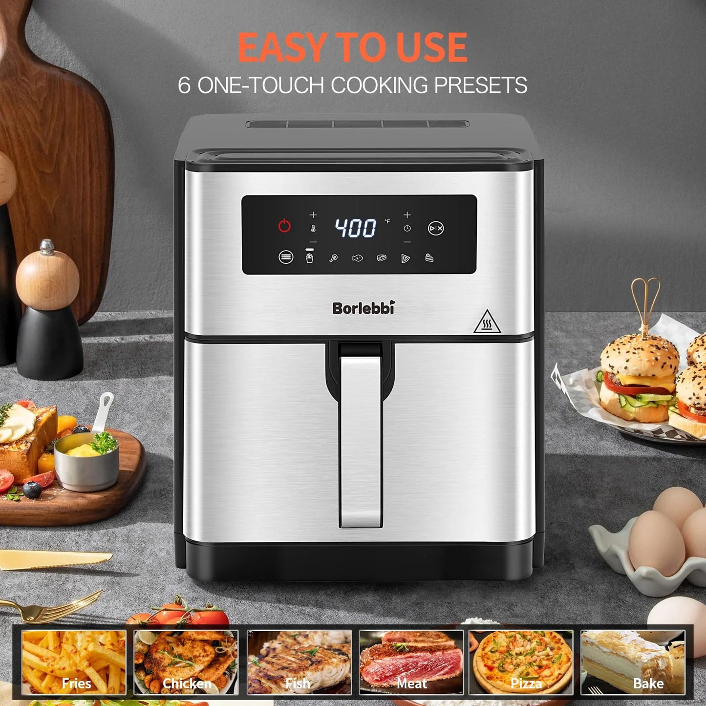 Borlebbi 10 Quart Family Size 1700W Large Airfryer