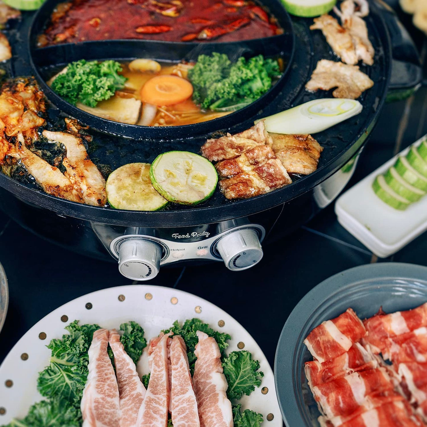 Food Party DUO Electric Smokeless Grill and Hot Pot