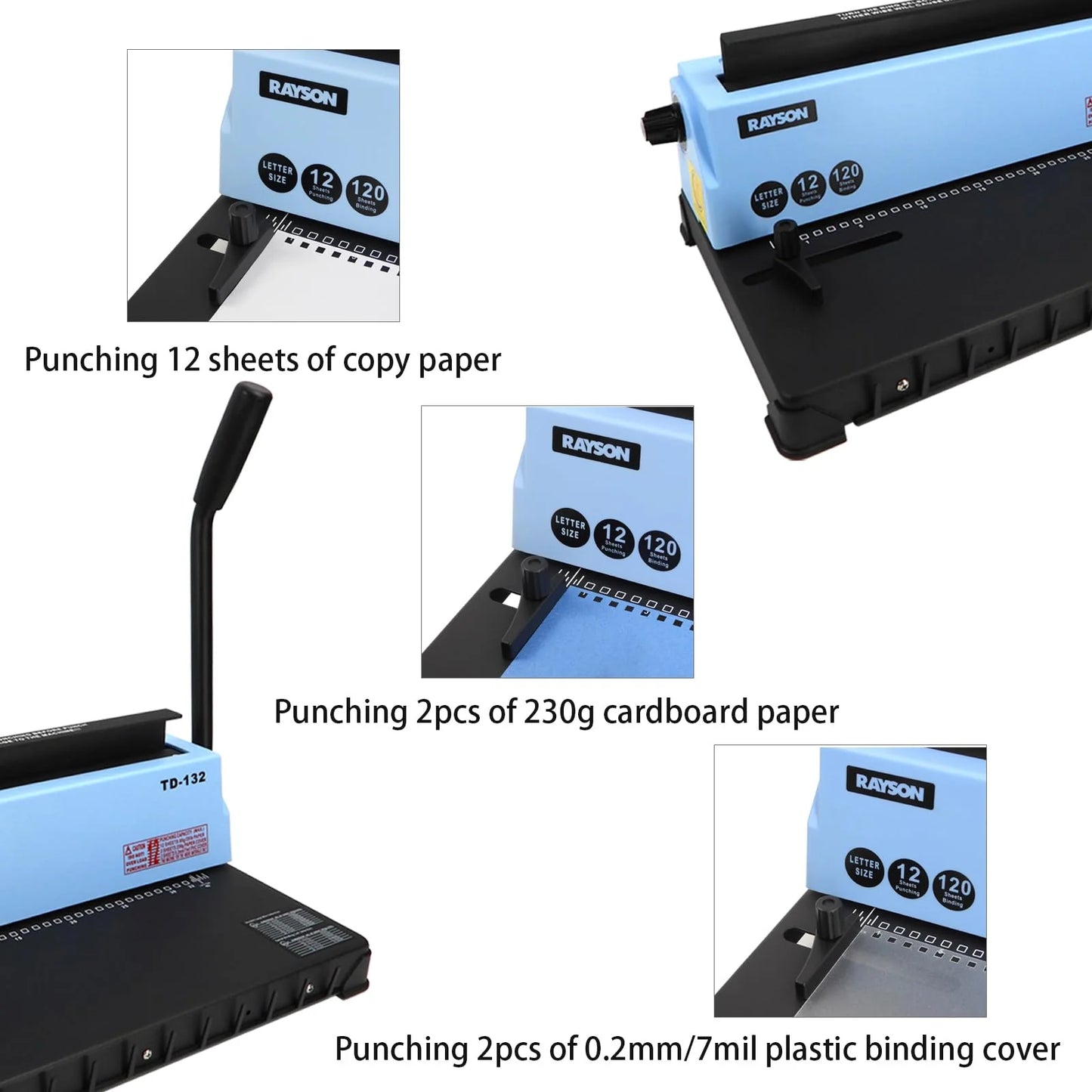 Rayson  Binding Machine Punch 12 Sheets/Bind 120 Sheets