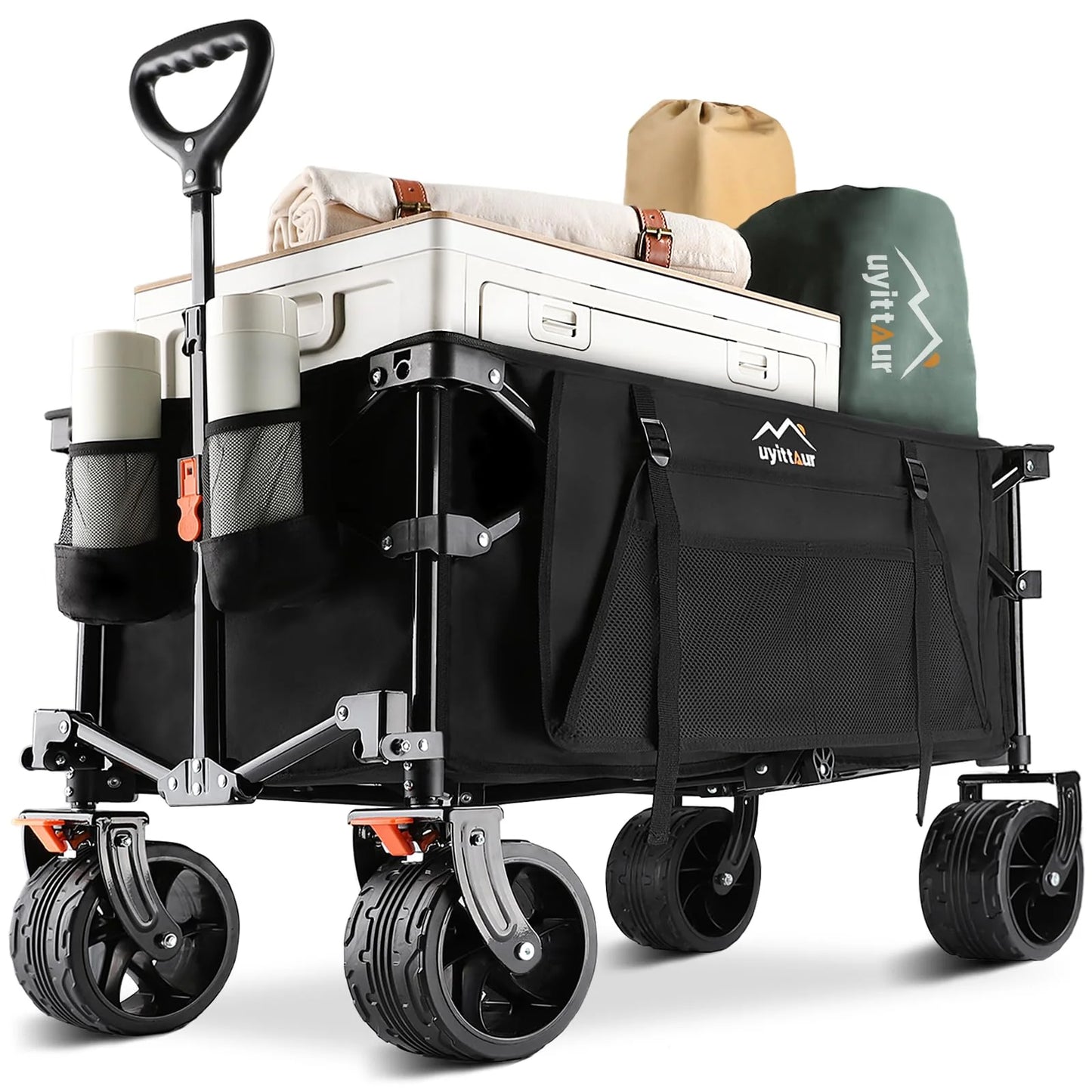 Uyittour Collapsible Folding Wagon Cart Heavy Duty Foldable