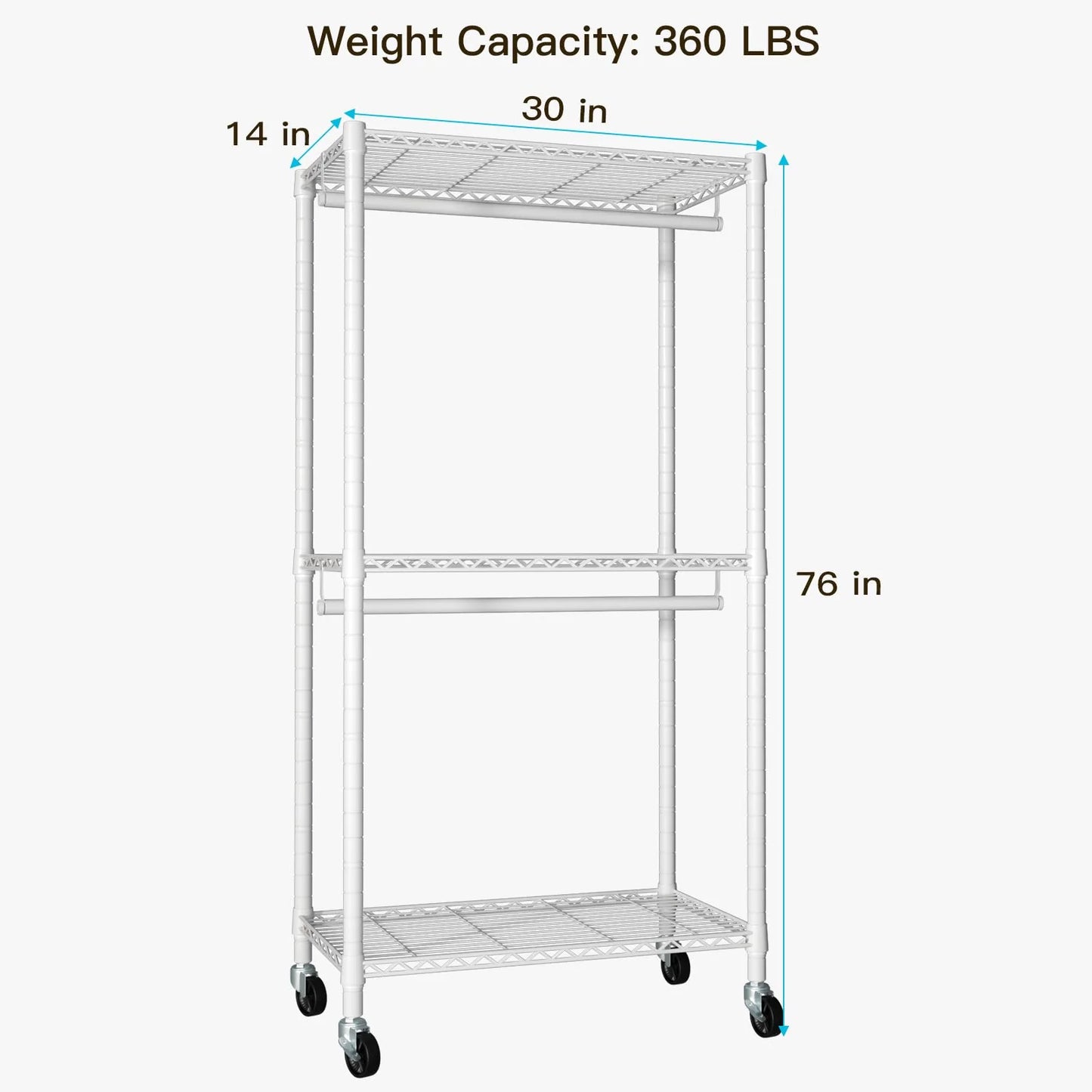 FUTASSI Portable Closets, Rolling Heavy-Duty Garment Rack