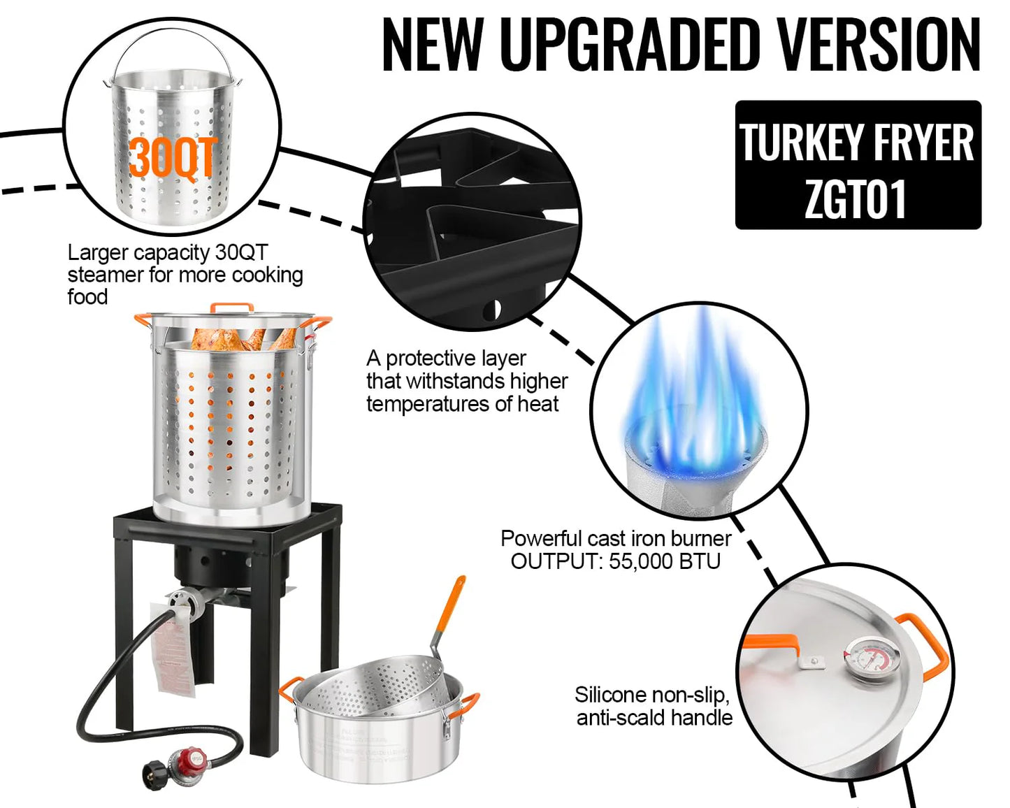 Worcest Outdoor Turkey Deep Fryer Set Seafood Boiler Kit