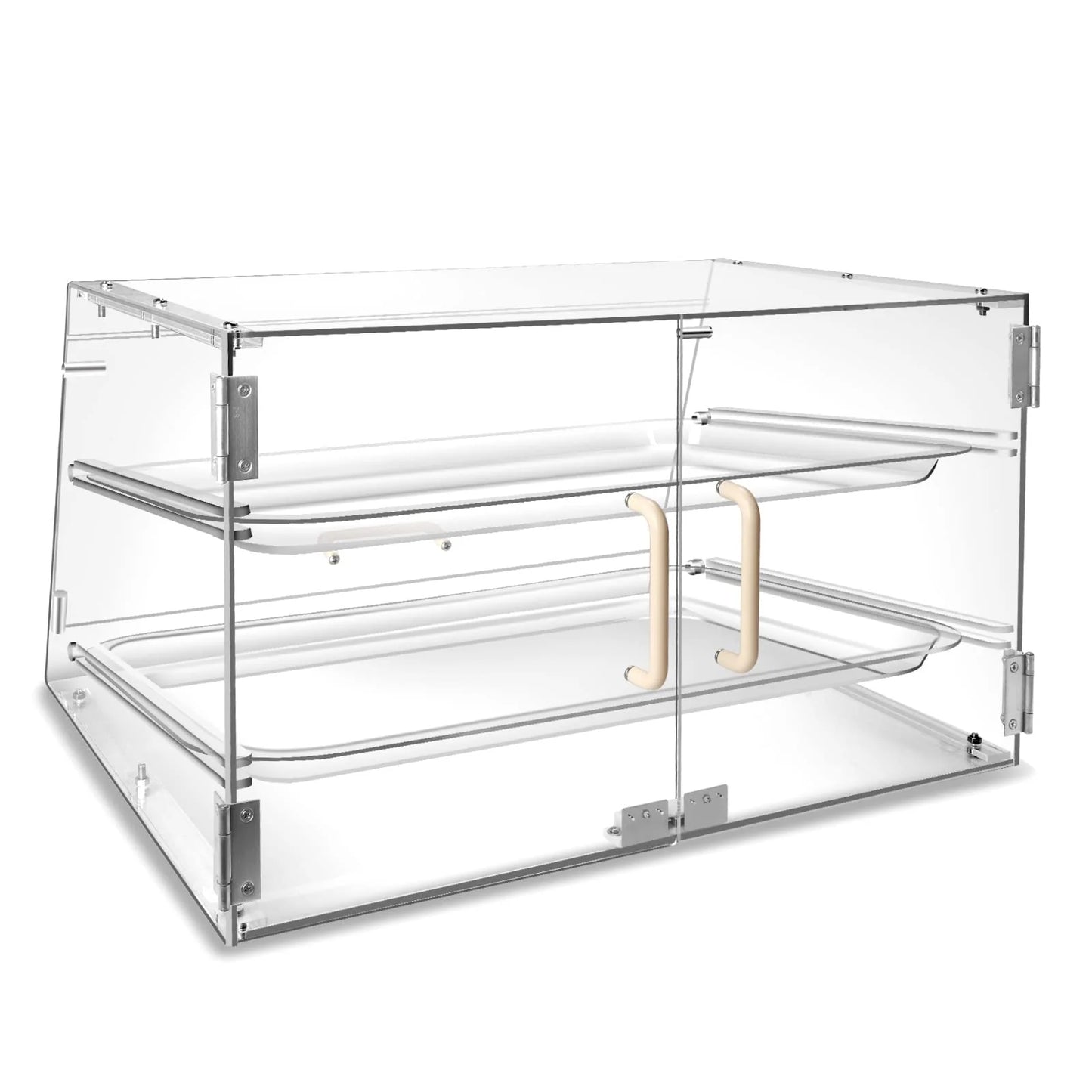 YBSVO 2 Tray Bakery Display Case with Front and Rear Doors