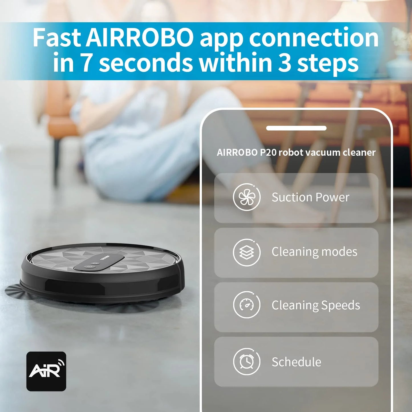 AIRROBO Robot Vacuum Cleaner with 2800Pa Suction Power