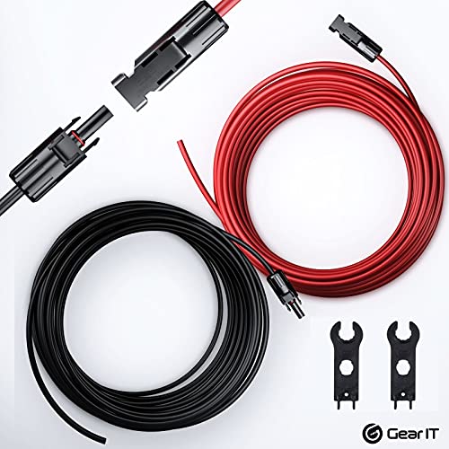 GearIT 10AWG Solar Extension Cable with Adapter Tool Kit