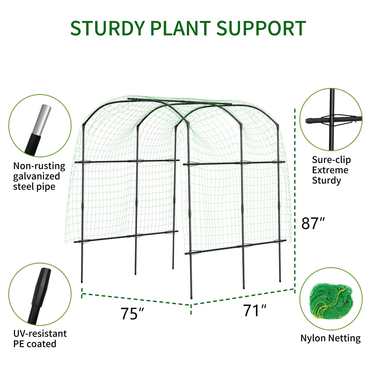 DoCred Tall Garden Arch Trellis for Climbing Plants