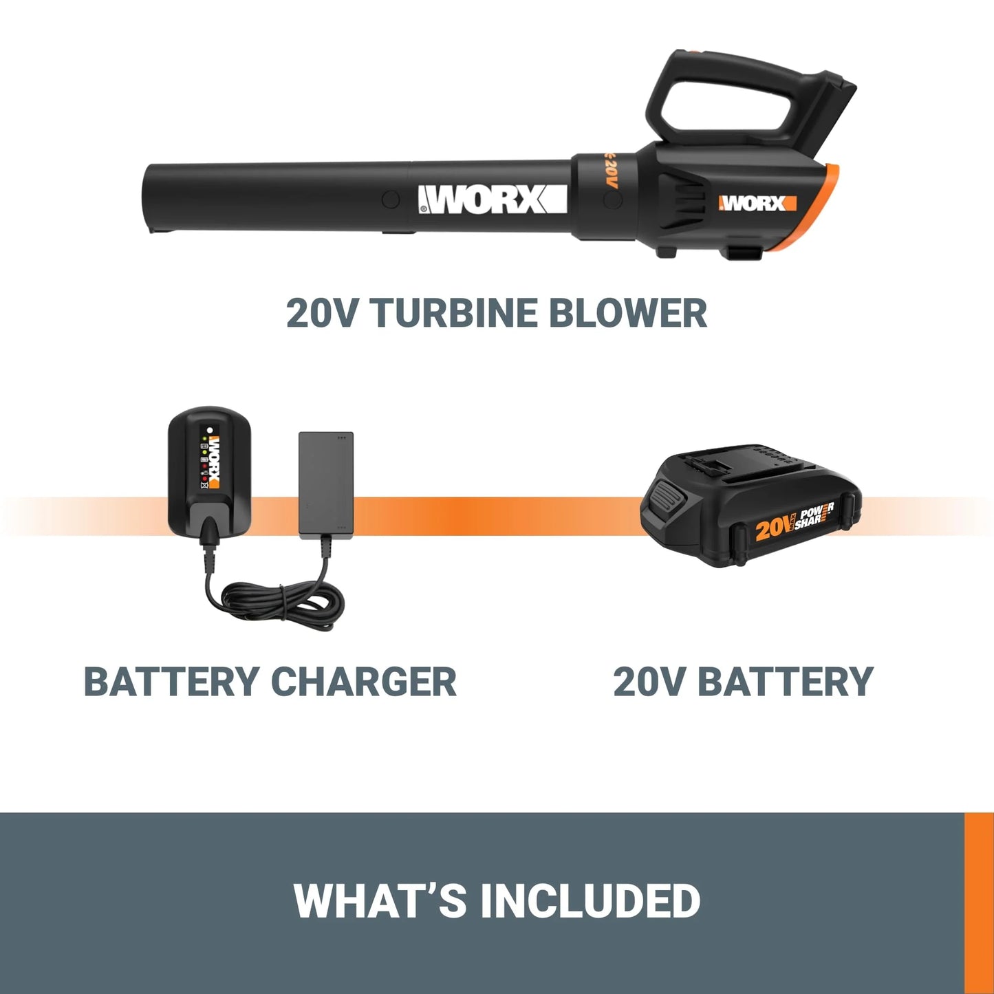 Worx 20V 2-Speed Cordless Leaf Blower with Turbine Fan