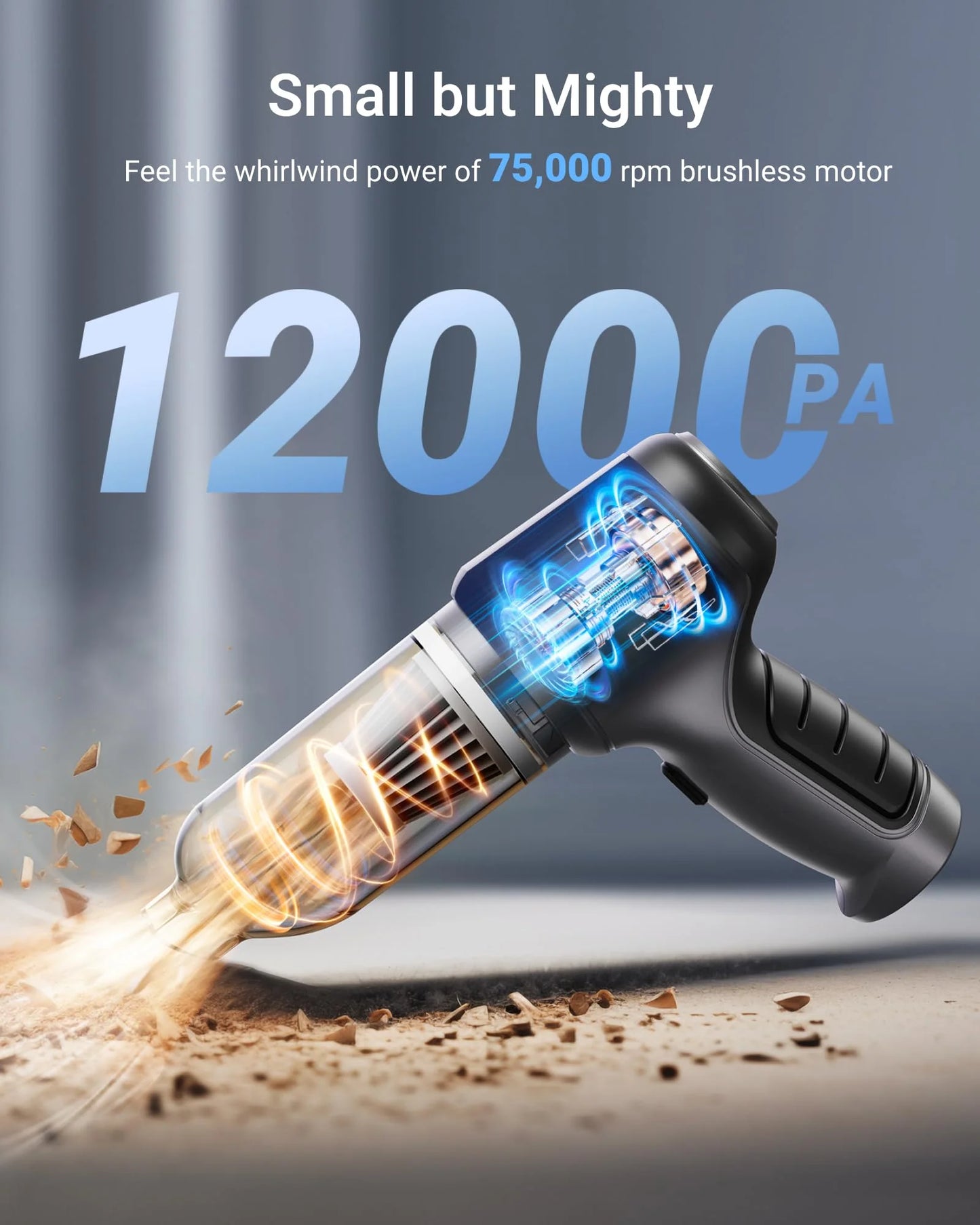 XCOOL Handheld Vacuum Cordless, 12000PA Car Vacuum Cleaner