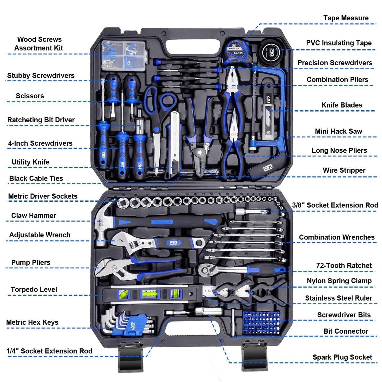 Prostormer 259 Piece Tool Set, General Home/Auto Repair Tool Kit