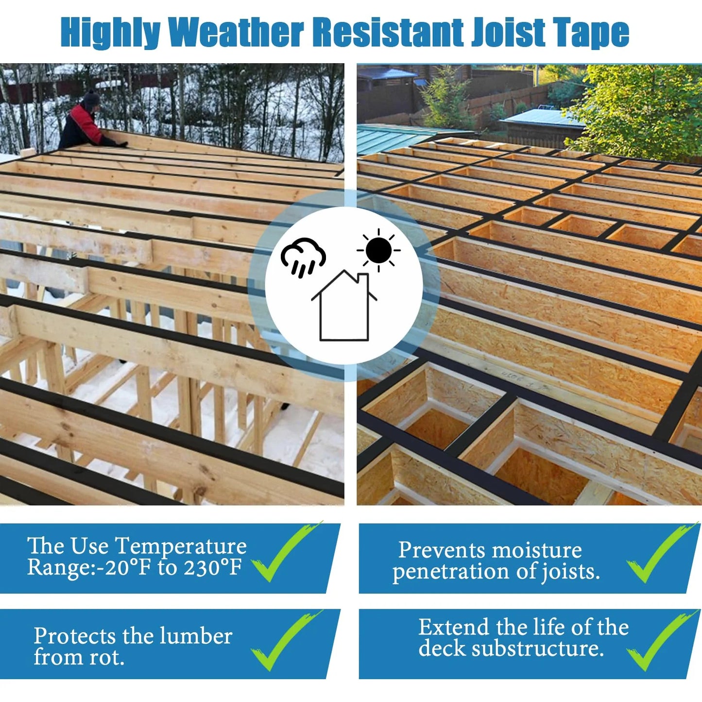 Heelos 10 Pack Joist Tape for Decking 2''×50'