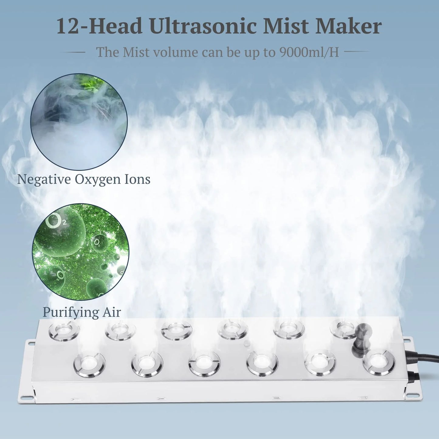 CEED4U Ultrasonic Fogger, 12 Head Ultrasonic Mist Maker