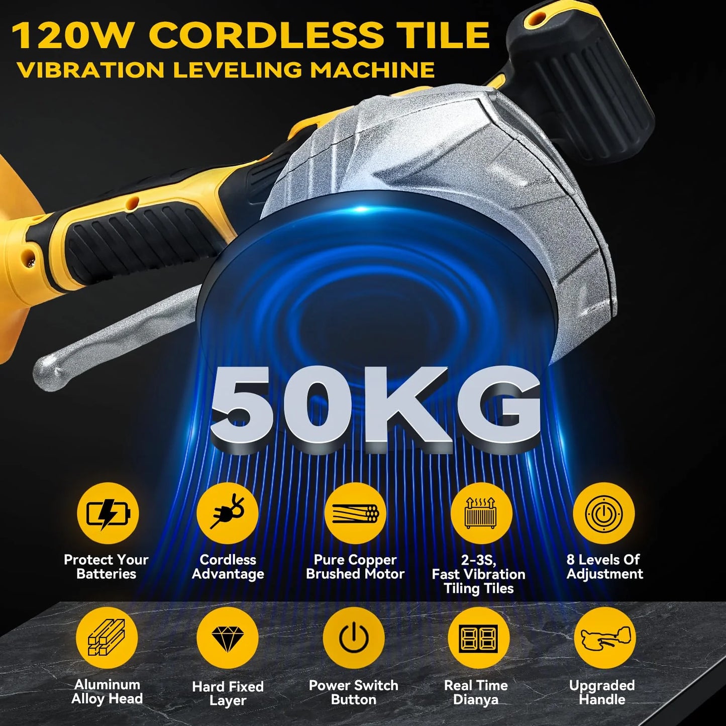 Ecarke Cordless Tile Vibration Leveling Machine