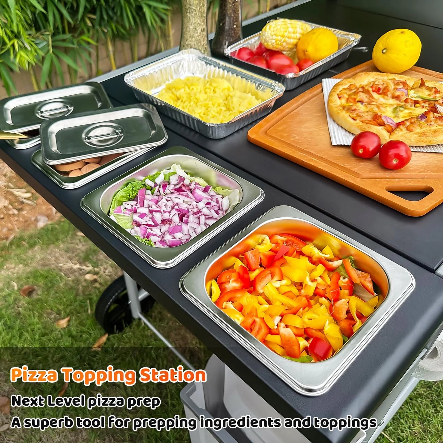 BBQMall Pizza Oven Cart Table for Ooni Koda/Karu/Fyra