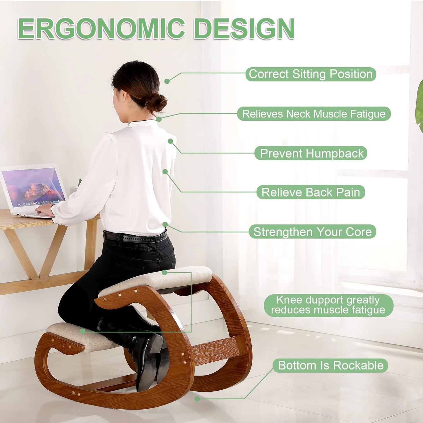 Predawn Ergonomic Kneeling Chair, Rocking Knee Chair