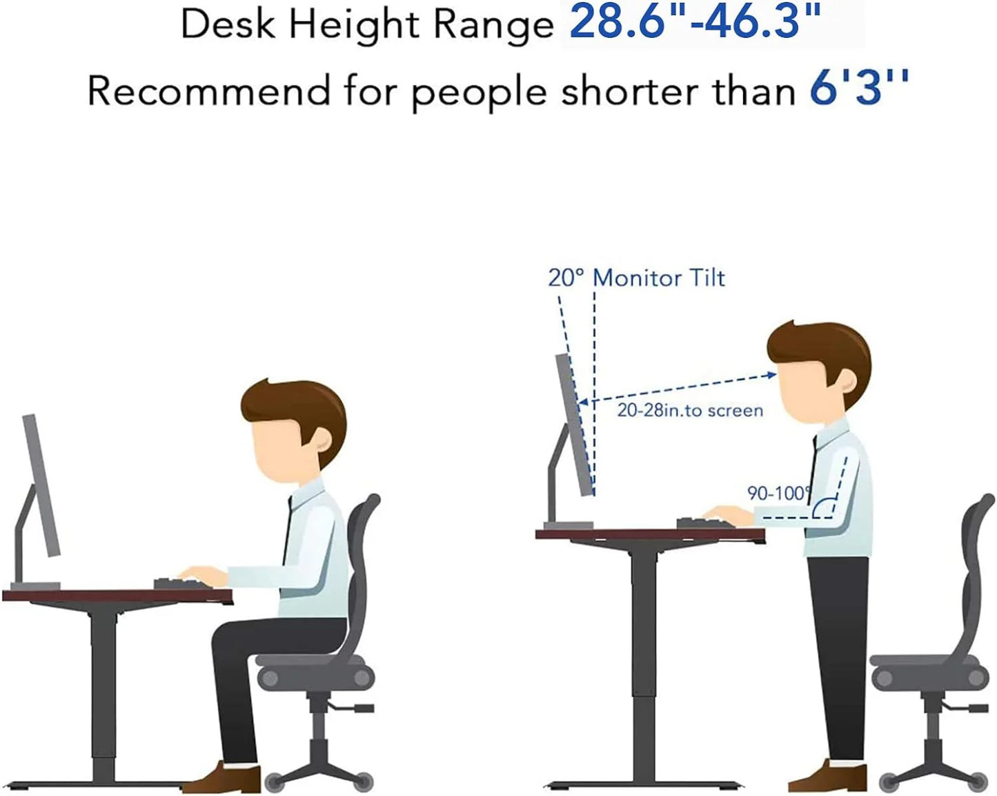 FLEXISPOT Standing Desk, Electric Height Adjustable Desk